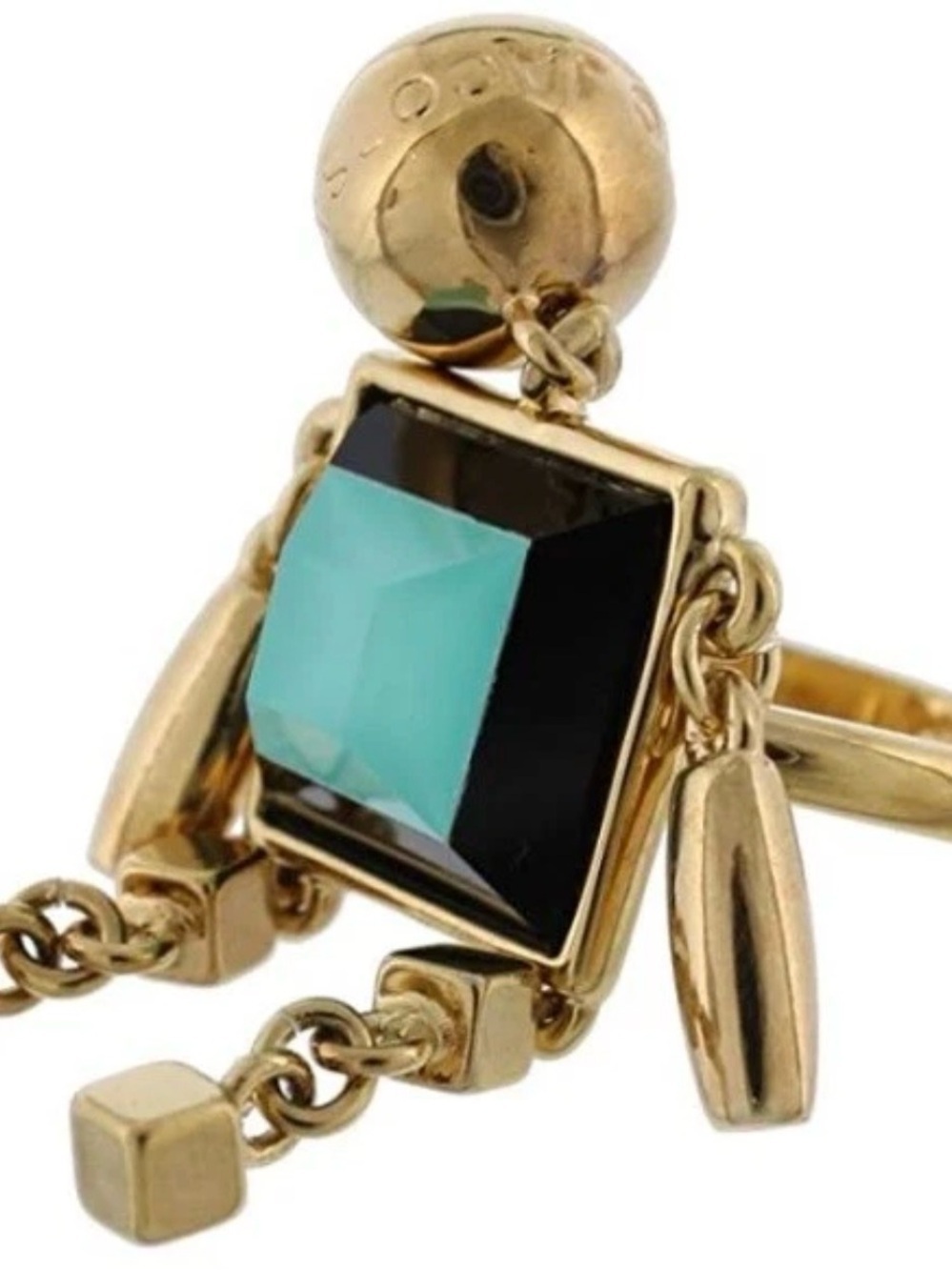 Marc By Marc Jacobs Stacked Figure Block Ring Size 6 Dusty Jade NWT